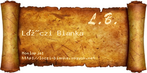 Lóczi Bianka névjegykártya