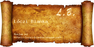 Lóczi Bianka névjegykártya