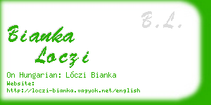 bianka loczi business card