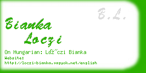 bianka loczi business card